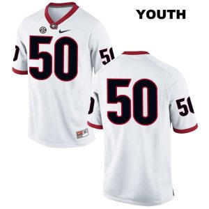 Youth Georgia Bulldogs NCAA #50 Trevor Lowe Nike Stitched White Authentic No Name College Football Jersey JXC8554JP